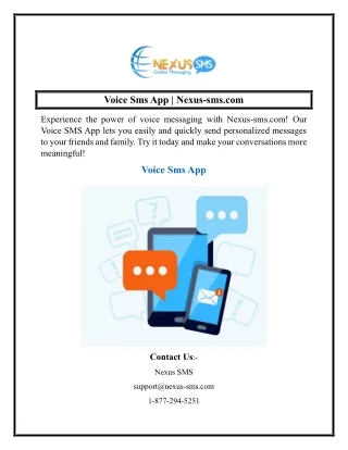 Voice Sms App  Nexus-sms.com