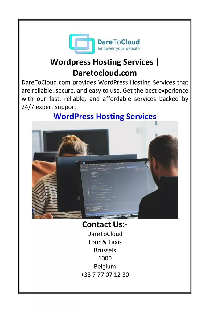 wordpress hosting services daretocloud