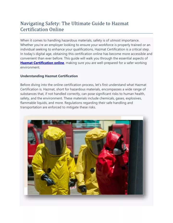 navigating safety the ultimate guide to hazmat