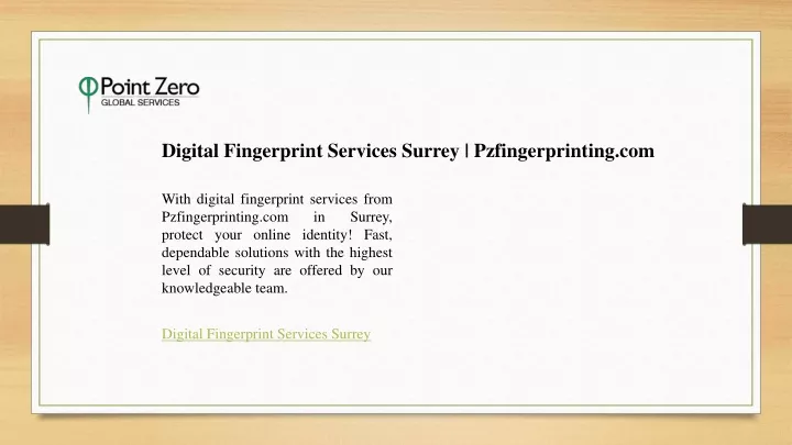 digital fingerprint services surrey