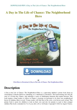 DOWNLOAD PDF A Day in The Life of Chance The Neighborhood Hero