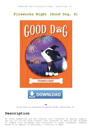 DOWNLOAD PDF Fireworks Night (Good Dog  4)