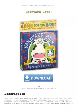 eBook DOWNLOAD Barnyard Bath!