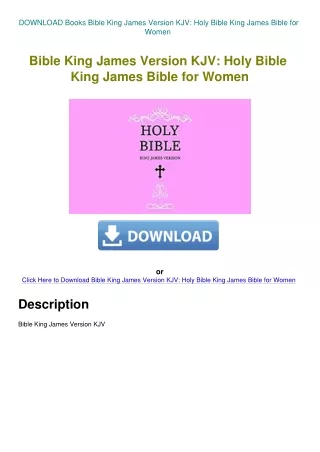 DOWNLOAD Books Bible King James Version KJV Holy Bible King James Bible for Women