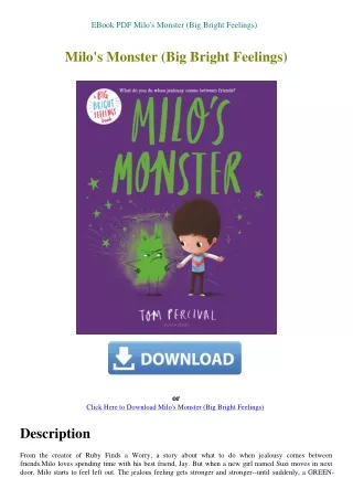 EBook PDF Milo's Monster (Big Bright Feelings)