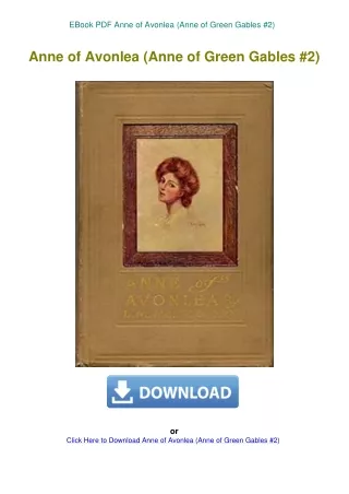 EBook PDF Anne of Avonlea (Anne of Green Gables #2)