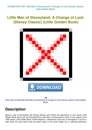 DOWNLOAD PDF Little Man of Disneyland A Change of Luck (Disney Classic) (Little Golden Book)
