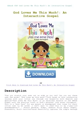 EBook PDF God Loves Me This Much! An Interactive Gospel