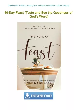 Download PDF 40-Day Feast (Taste and See the Goodness of God's Word)