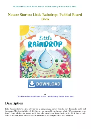 DOWNLOAD Book Nature Stories Little Raindrop Padded Board Book