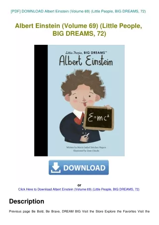 [PDF] DOWNLOAD Albert Einstein (Volume 69) (Little People  BIG DREAMS  72)