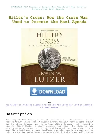 DOWNLOAD PDF Hitler's Cross How the Cross Was Used to Promote the Nazi Agenda