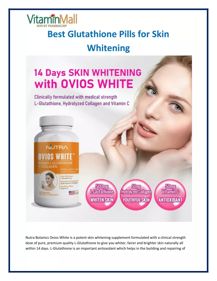 best glutathione pills for skin whitening
