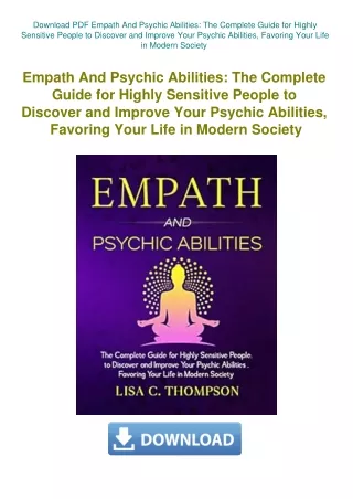 Download PDF Empath And Psychic Abilities The Complete Guide for Highly Sensitive People to Discover