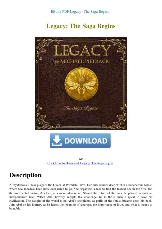 EBook PDF Legacy The Saga Begins