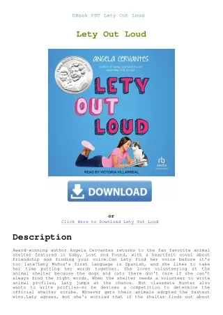 EBook PDF Lety Out Loud