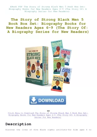 EBook PDF The Story of Strong Black Men 5 Book Box Set Biography Books for New Readers Ages 6-9 (The