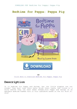 DOWNLOAD PDF Bedtime for Peppa Peppa Pig