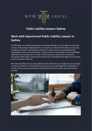 public liability lawyers sydney work with