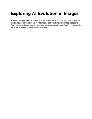 Exploring AI Evolution in Images