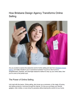 How Brisbane Design Agency Transforms Online Selling