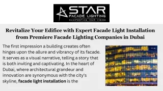 Revitalize Your Edifice with Expert Facade Light Installation from Premiere Facade Lighting Companies in Dubai