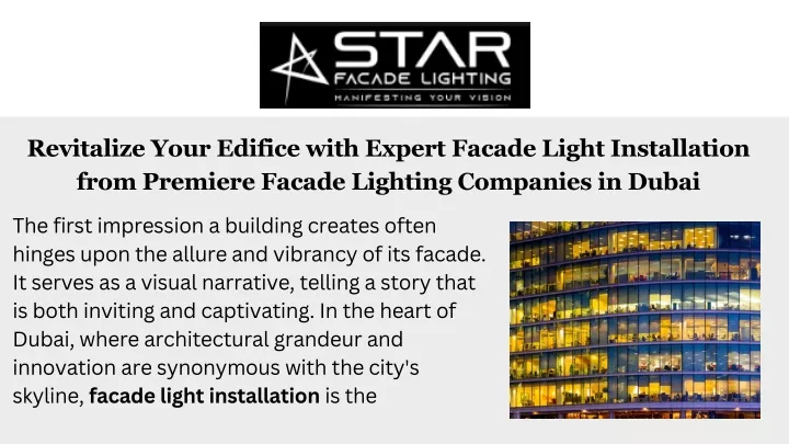 revitalize your edifice with expert facade light