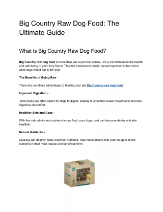 Big Country Raw Dog Food_ The Ultimate Guide