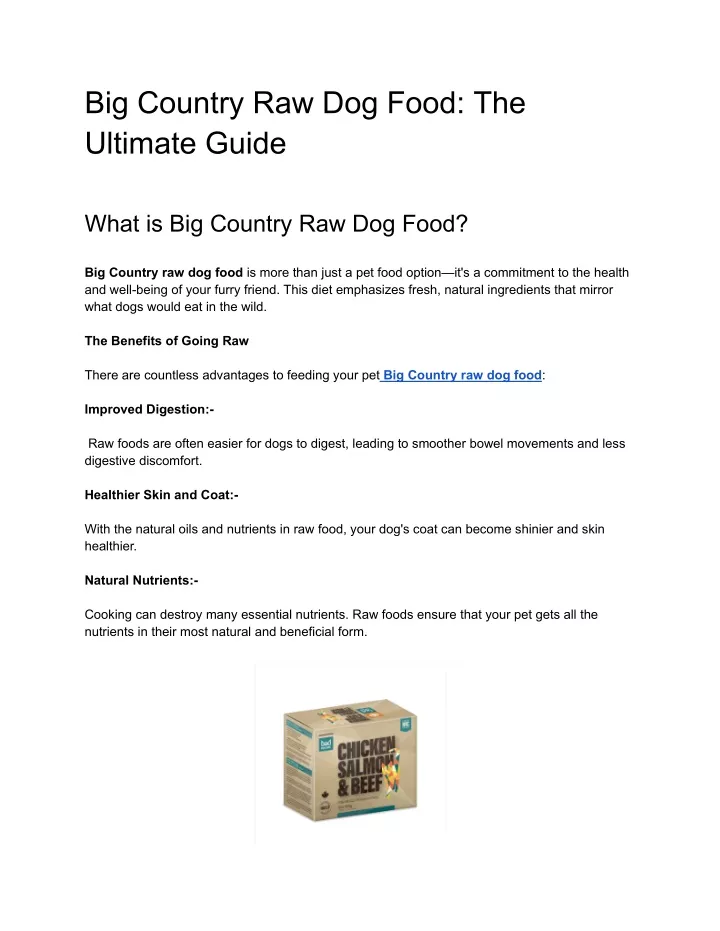 big country raw dog food the ultimate guide