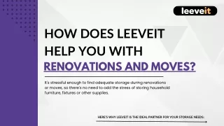 How Does Leeveit Help You With Renovations and Moves