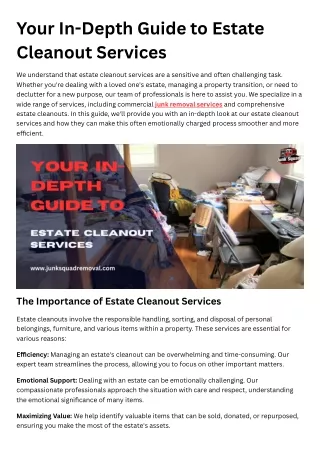 Your In-Depth Guide to Estate Cleanout Services