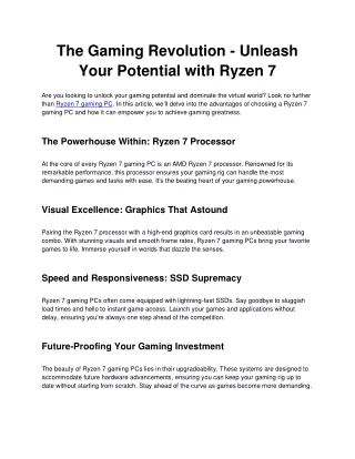 Unlocking Gaming Potential_ The Ryzen 7 PC Advantage