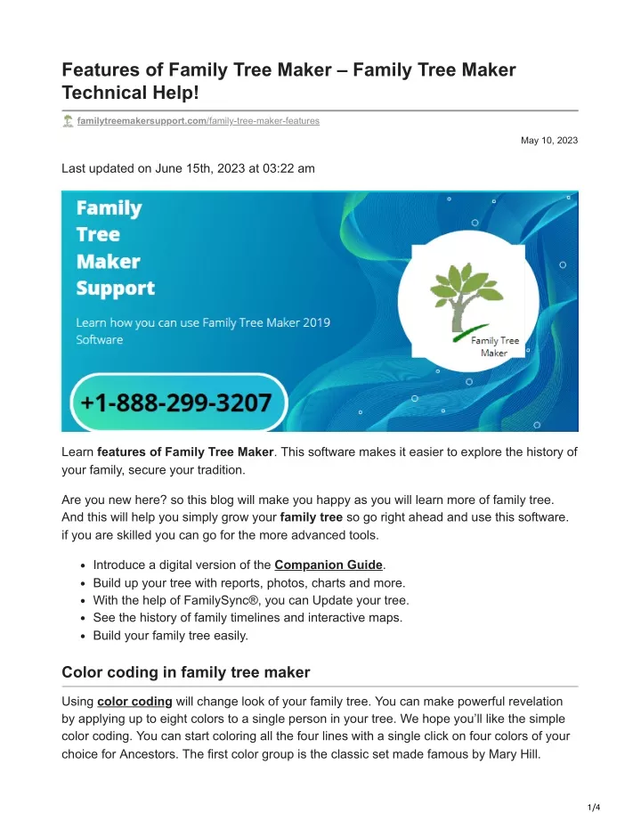 features of family tree maker family tree maker