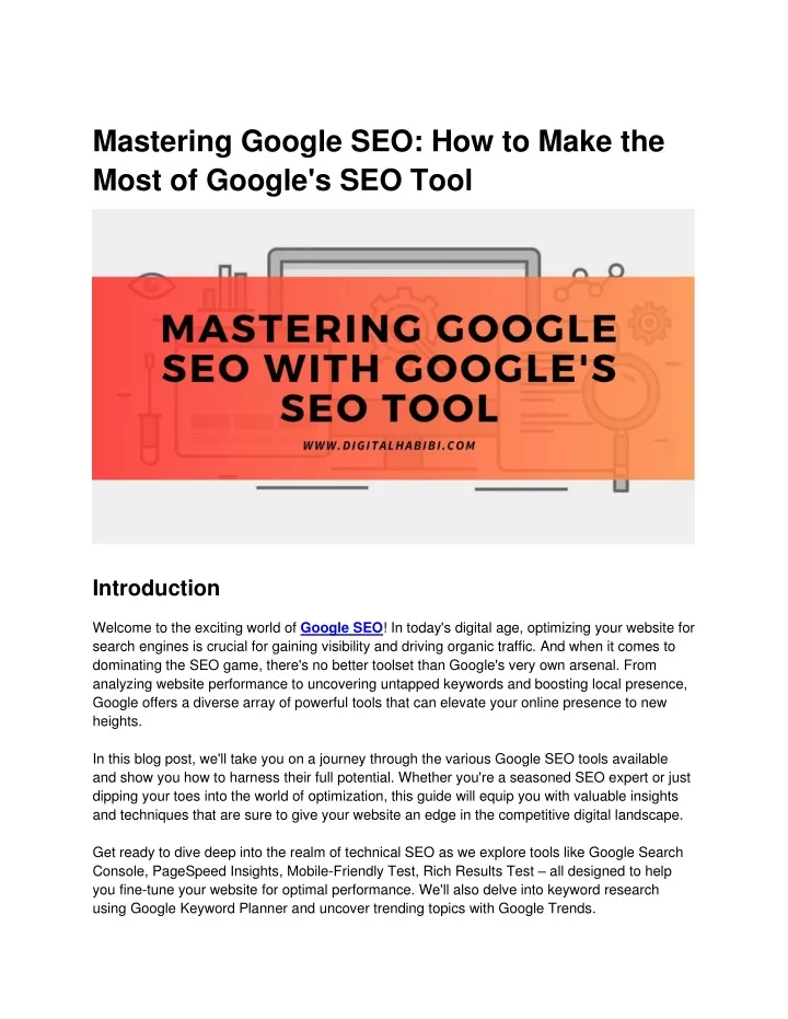 mastering google seo how to make the most