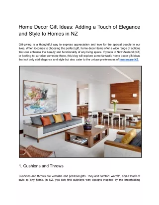 Home Decor Gift Ideas_ Adding a Touch of Elegance and Style to Homes in NZ