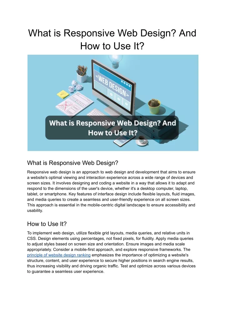 what is responsive web design and how to use it