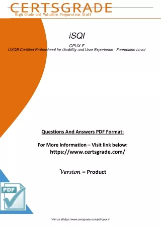 Pass Cpux-f isqI Usability and User Experience 2023 Practice Test PDF Dumps