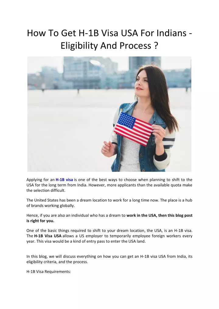 how to get h 1b visa usa for indians eligibility