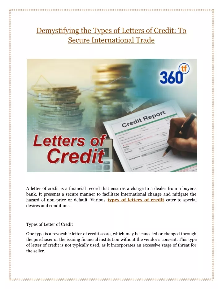 demystifying the types of letters of credit