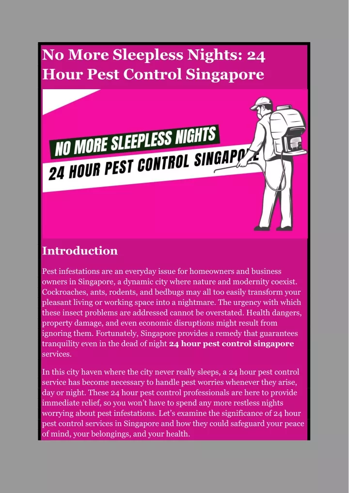 no more sleepless nights 24 hour pest control