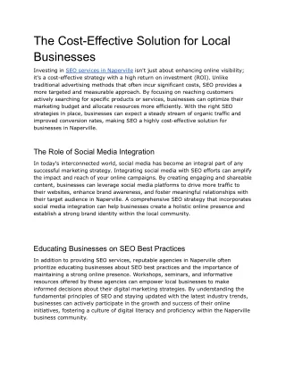 the cost effective solution for local businesses