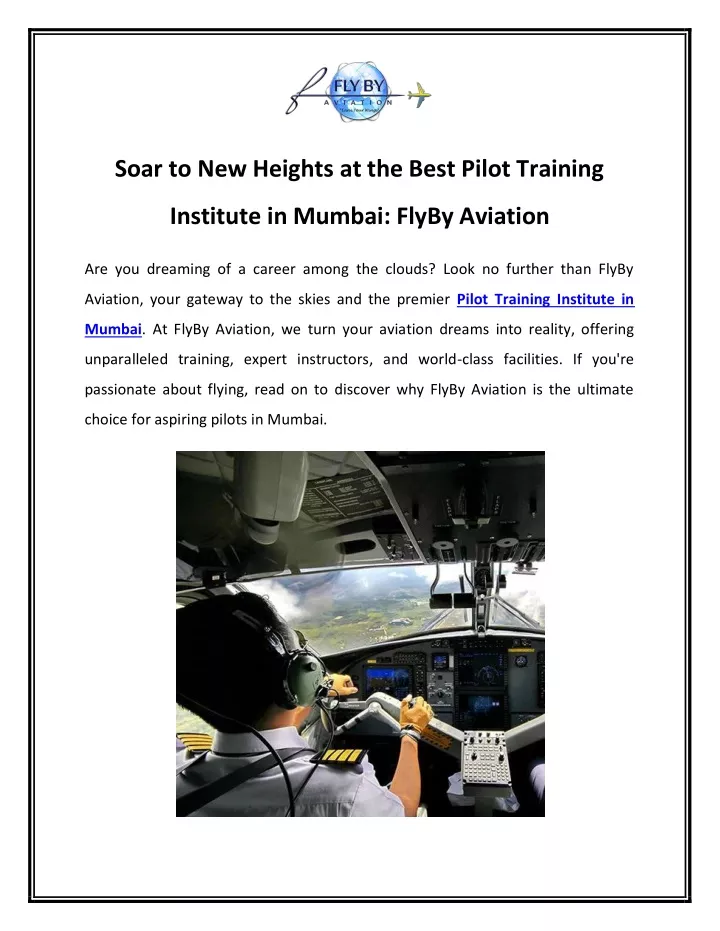 soar to new heights at the best pilot training