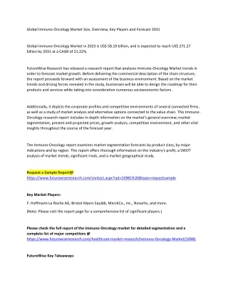global immuno oncology market size overview