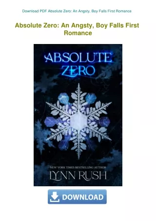 Download PDF Absolute Zero An Angsty  Boy Falls First Romance