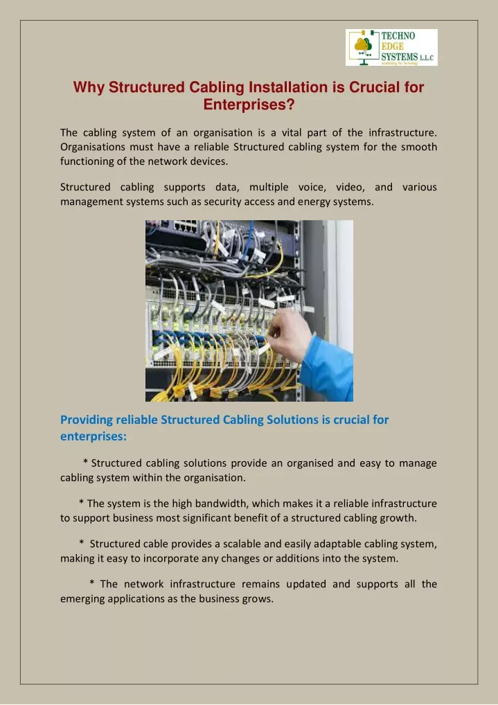 why structured cabling installation is crucial