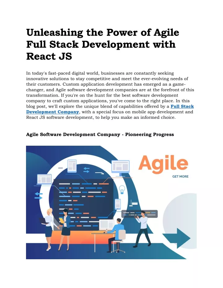 unleashing the power of agile full stack