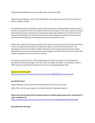 global docetaxel market size overview key players