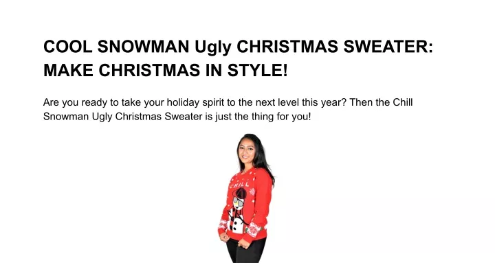cool snowman ugly christmas sweater make