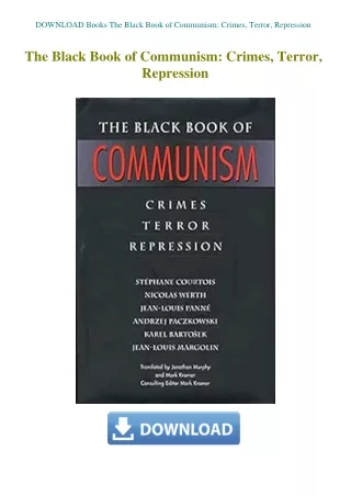DOWNLOAD Books The Black Book of Communism Crimes  Terror  Repression