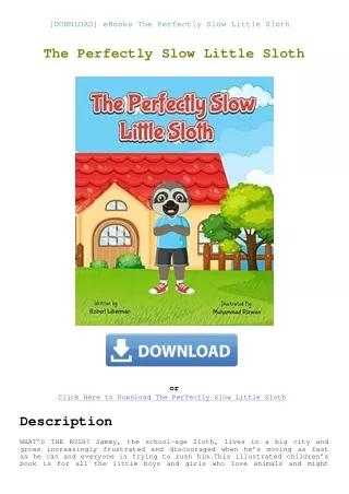 [DOWNLOAD] eBooks The Perfectly Slow Little Sloth